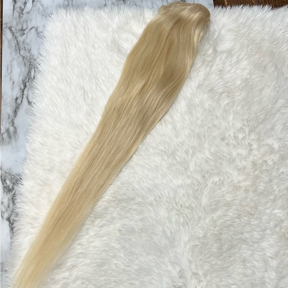 100% Real Human Luxury Hair 18 In Light Blonde Straight hair set - Picture 4 of 4